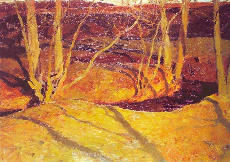 Ferdynand Ruszczyc Pejzaz jesienny o zachodzie slonca oil painting picture